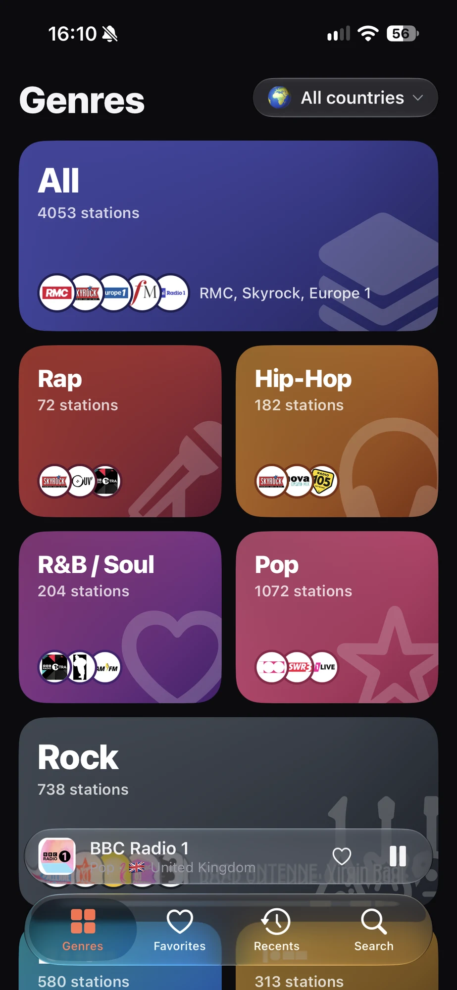 Sorted by genre. Local first.